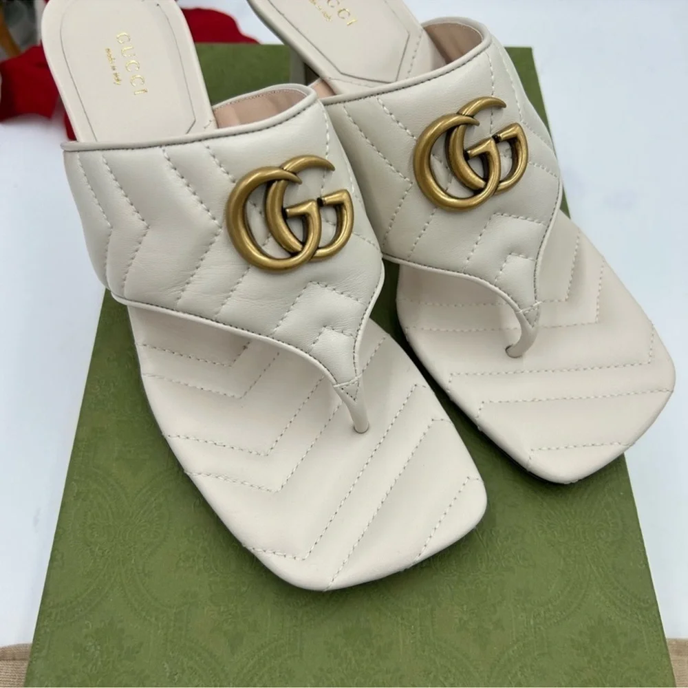 Women’s Gucci, GG Marmont, quilted leather sandal size 40 made in Italy - Picture 3 of 11